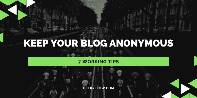 keep your blog anonymous