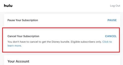 hulu cancel subscription