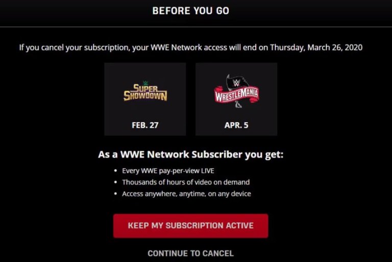 how to cancel wwe network subscription