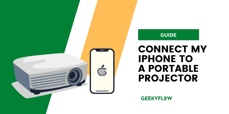 How do I connect my iPhone to a portable projector?