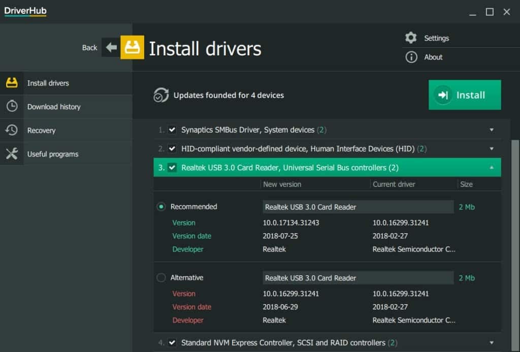 how to update printer driver using Driver Hub