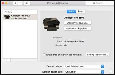 add new printer mac